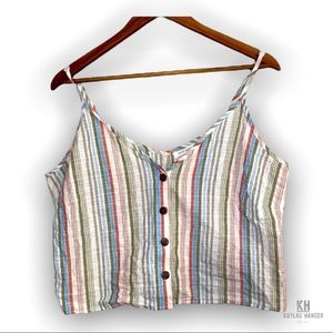 2/$15 Mind Code Boho Festival Cropped Tank Top Size Large